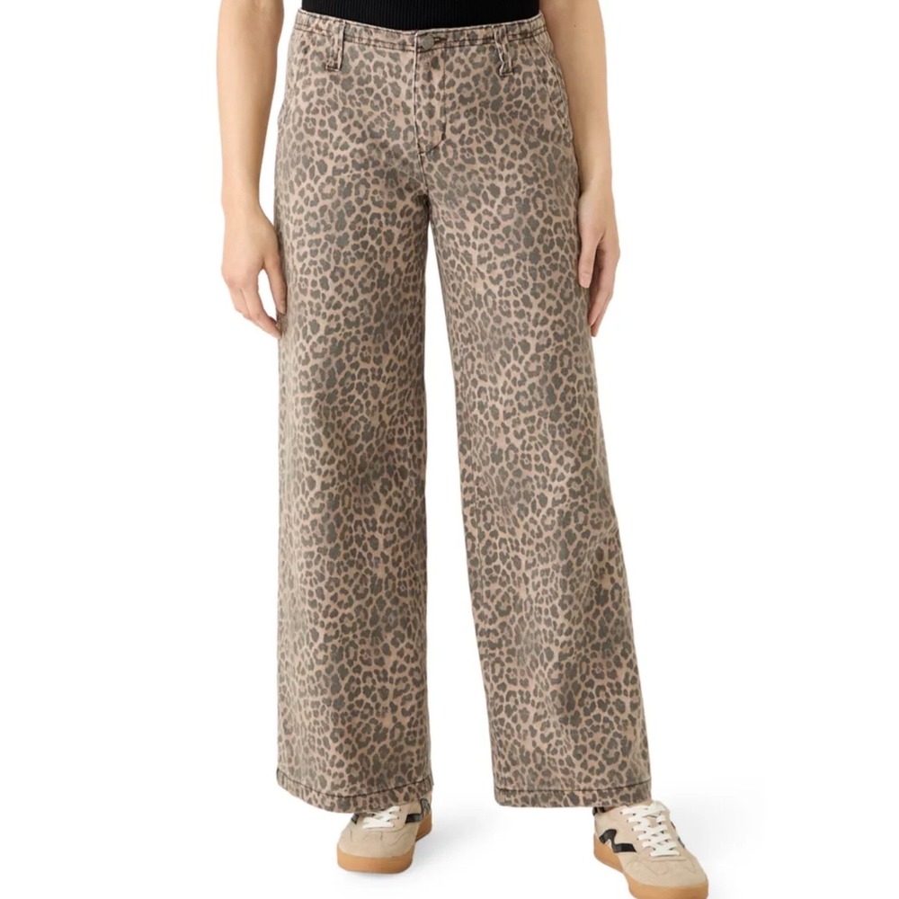 Celebrity Pink Leopard Print Wide Leg Pants Y2K Women's Medium Animal Print NWOT